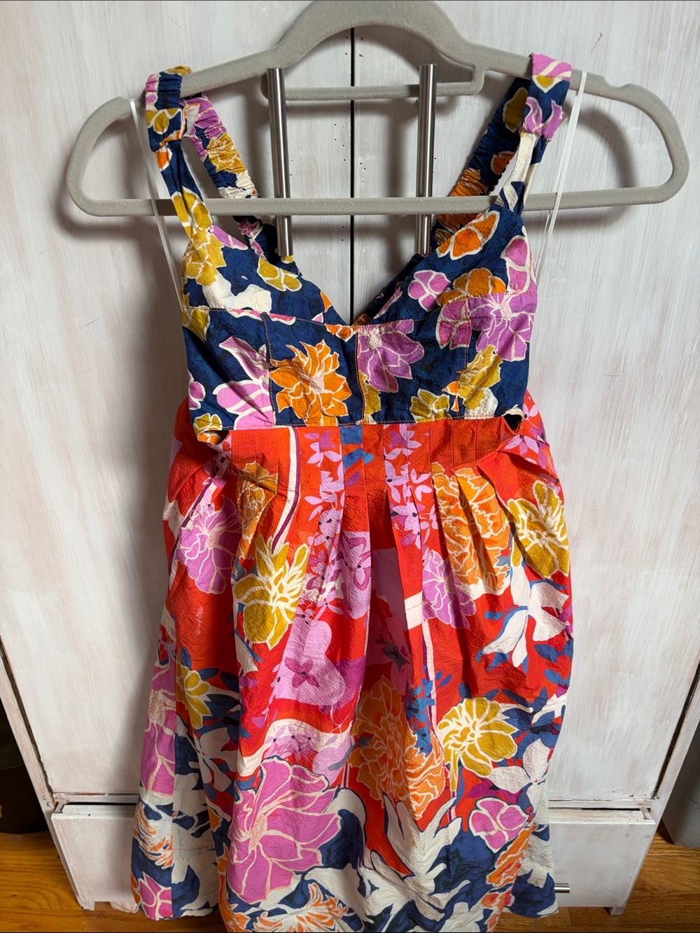 Maeve Multicolor Floral Backless Dress - Navy, Red, Pink, Yellow